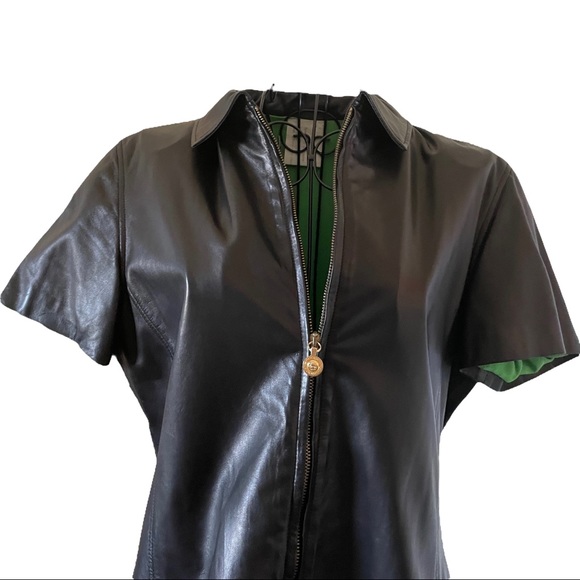 Versace Medusa Black Leather Top Size 10 USA Limited Edition Medusa Bondage 2002 - Picture 4 of 13